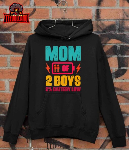 Mother’s Day Birthday of 2 Boys Women Mom Son’s Present Tee T-Shirt