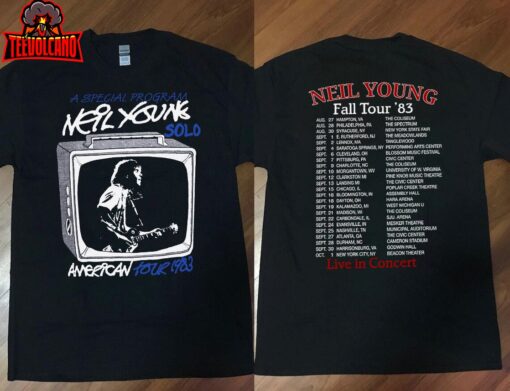 Neil Young T-Shirt Neil Young Fall Tour ’83 Live In Concert T-Shirt