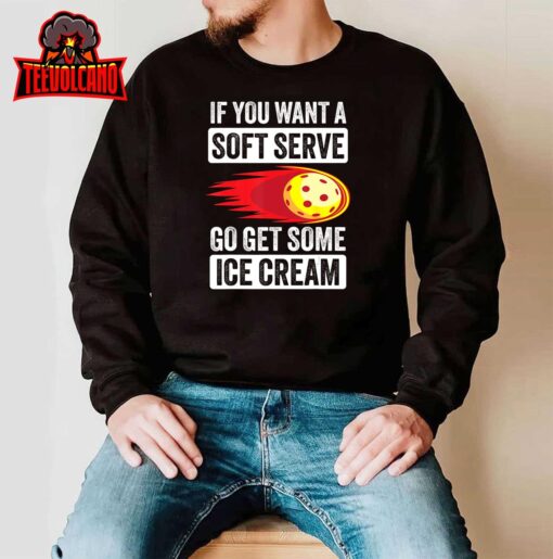 Pickleball Soft Serve Ice Cream Funny Pickleball T-Shirt