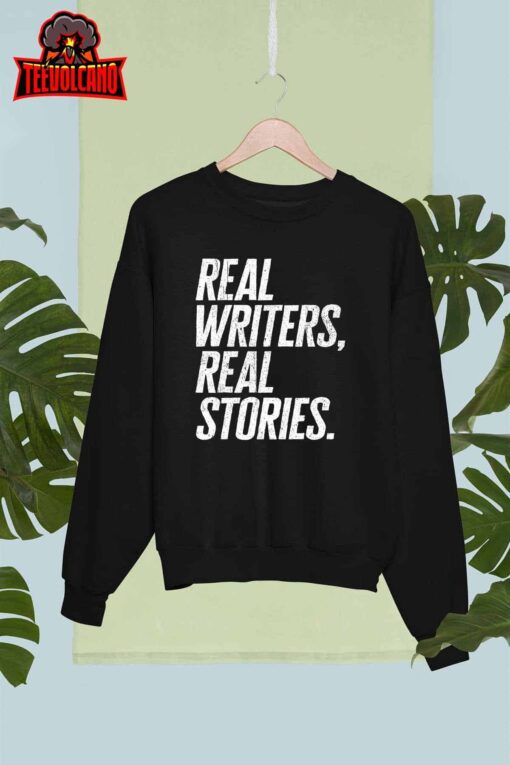 Real Writers Real Stories WGA Writers Guild America Strike T-Shirt