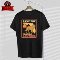 Save The Florida Panther Retro Wildlife Cougar T-Shirt