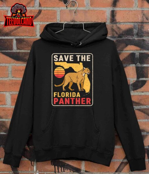 Save The Florida Panther Retro Wildlife Cougar T-Shirt