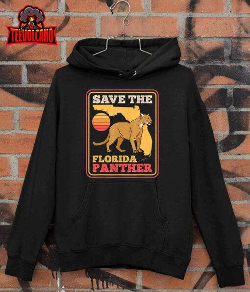 Save The Florida Panther Retro Wildlife Cougar T-Shirt