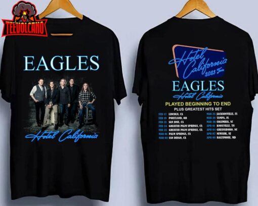 The Eagles Hotel California Tour 2023 Shirt, Eagles Concert Music Tour Shirt