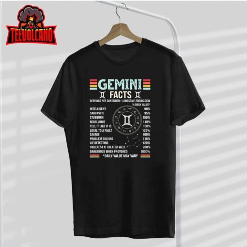 Vintage Astrology May June birthday Zodiac sign retro Gemini T-Shirt