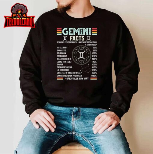 Vintage Astrology May June birthday Zodiac sign retro Gemini T-Shirt