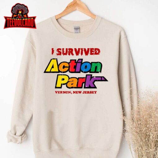 Vintage I Survived In Action Retro Park T-Shirt