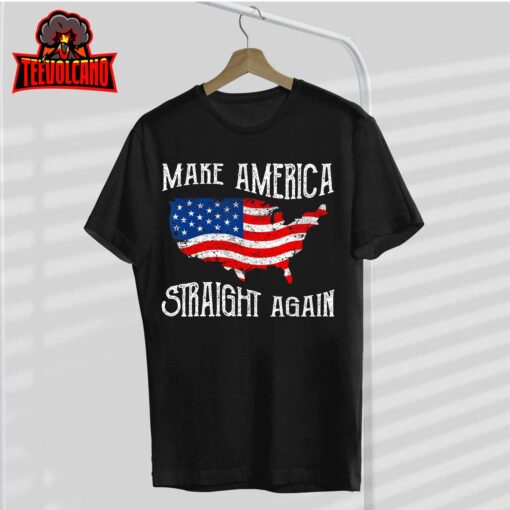 Vintage Make America Straight Again Groovy Unisex T-Shirt