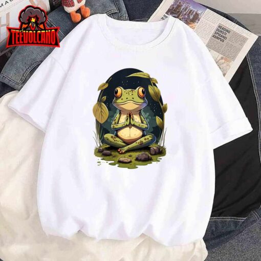 Womens Cute Meditating Frog Zen Yoga Spiritual Meditation for WomenT-Shirt