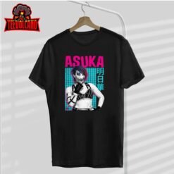 WWE Asuka Kanji Neon Colored Distressed Portrait Unisex T-Shirt