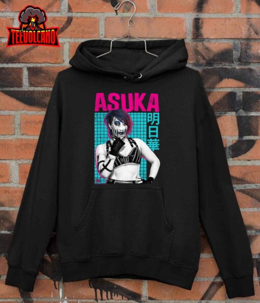 WWE Asuka Kanji Neon Colored Distressed Portrait Unisex T-Shirt