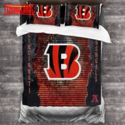 100 Washed Microfiber NFL Cincinnati Bengals Logo Bedding Set And Duvet Cover