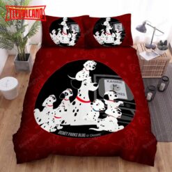 101 Dalmatians Red Pattern Bed Sheets Duvet Cover Bedding Sets