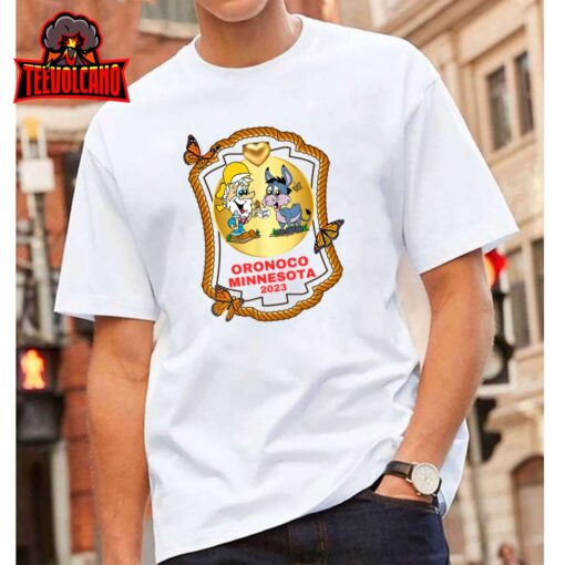 2023 Oronoco Minesota Heart Of Gold Miner Donkey Butterflies T-Shirt