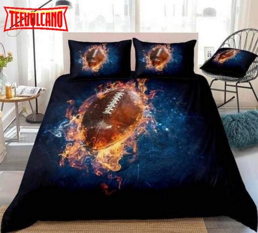 3d American Football Fire Rugby Duvet Cover Bedding Sets