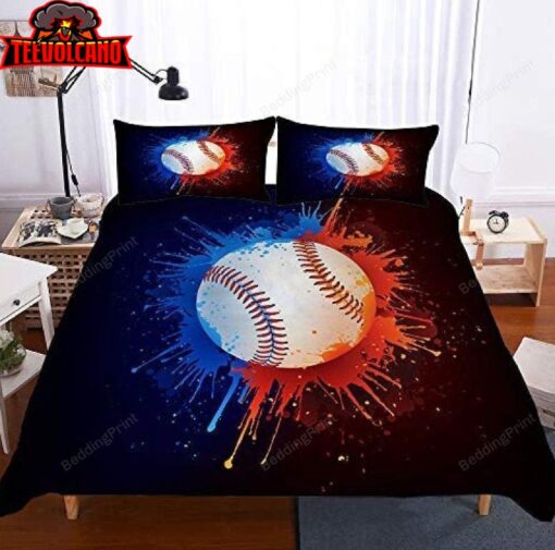 3D Baseball Painting Art Bed Sheets Duvet Cover Bedding Sets