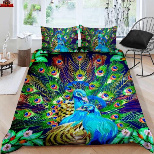 3D Beautiful Peacock Bed Sheets Duvet Cover Bedding Sets