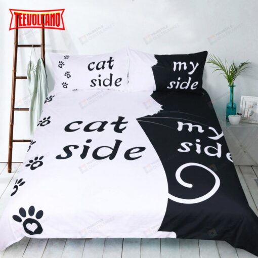 3D Black and White Cat D04 Duvet Cover Bedding Sets