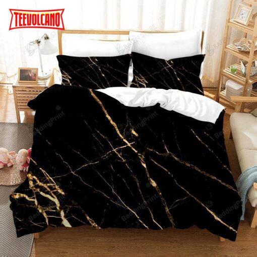 3d Black Golden Marble Printed Bed Sheets Duvet Cover Bedding Sets