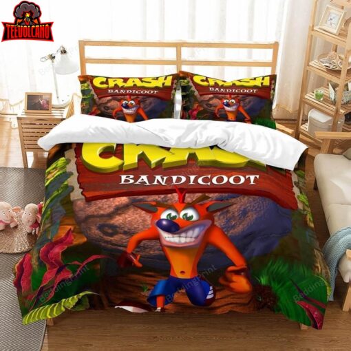 3d Crash Bandicoot Et Duvet Cover Bedding Set