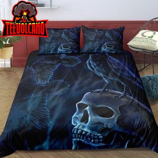 3D Crow And Skull Bed Sheets Duvet Cover Bedding Sets