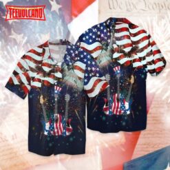 3D Full Printed Guitar Independence Day Hawaiian Shirt