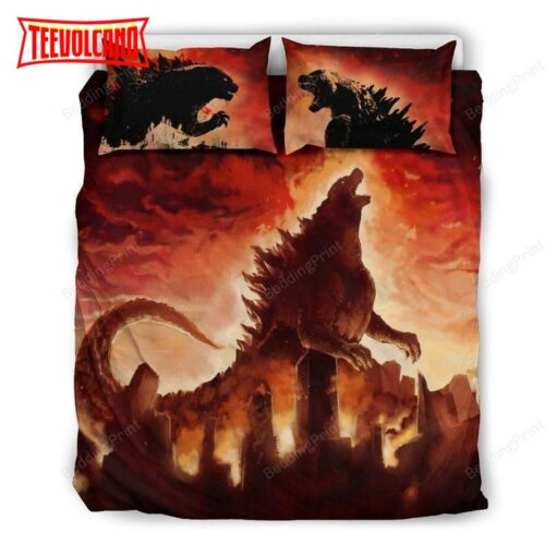 3D Godzilla King of the Monsters Action Sci-Fi Movie Duvet Cover Bedding Set