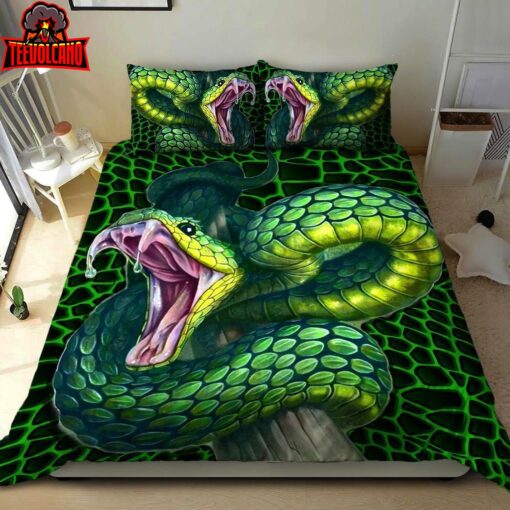 3D Green Snake Duvet Cover Bedding Sets