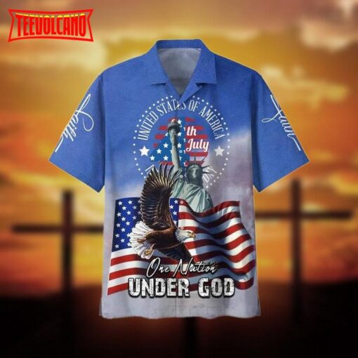 4th July One Nation Under God Independence Day Hawaiian Shirt