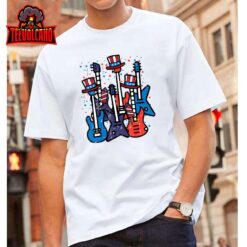 4th July Rocker Guitars US Flag Patriotic Rock Boys Kids Men T-Shirt