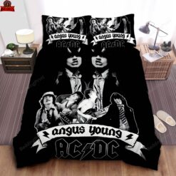 AcDc Angus Young In Black &amp White Images Bedding Sets