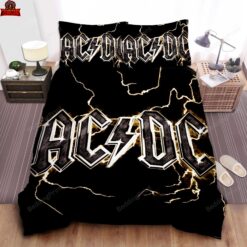 AcDc Name Logo On Thunder Background Art Bedding Sets