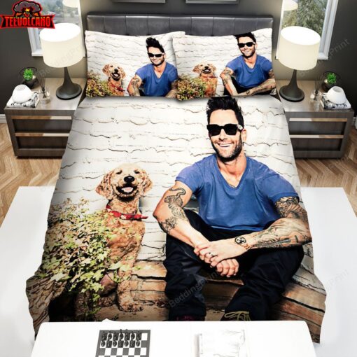 Adam Levine And A Dog Bed Sheets Spread Duvet Cover Bedding Sets