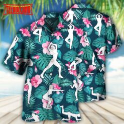 Aerobics Tropical Floral Hawaiian Shirt
