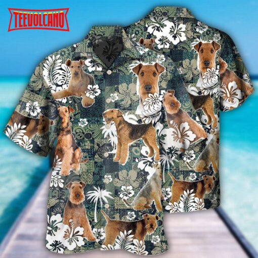 Airedale Terrier Dog Lover Tropical Hawaiian Shirt