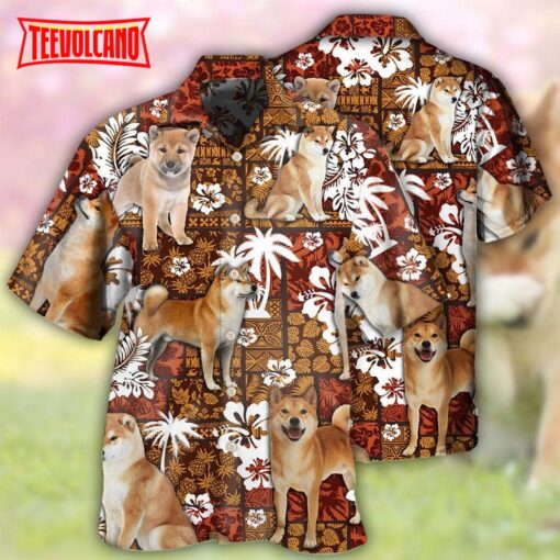 Akita Dog Lovely Tropical Style Hawaiian Shirt