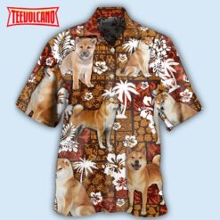 Akita Dog Lovely Tropical Style Hawaiian Shirt