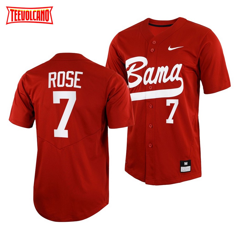 Alabama Crimson Tide Caden Rose College Baseball Jersey Crimson
