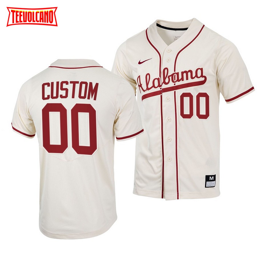 Alabama Crimson Tide Custom College Baseball Jersey Natural