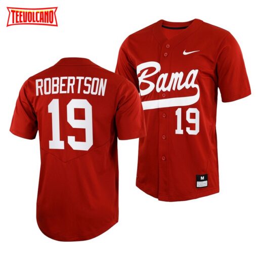 Alabama Crimson Tide David Robertson College Baseball Jersey Crimson