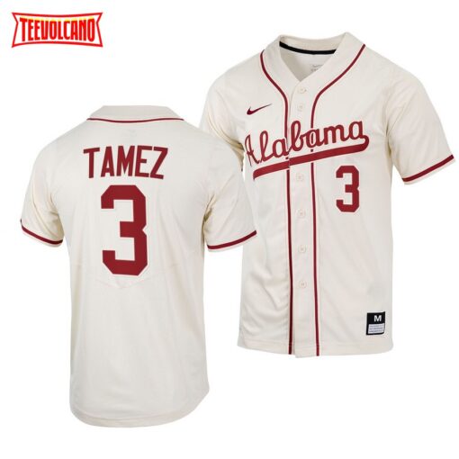 Alabama Crimson Tide Dominic Tamez College Baseball Jersey Natural