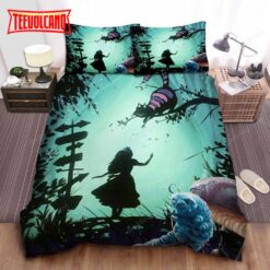 Alice In Wonderland, Asking Cheshire Cat, Blue Caterpillar Bedding Sets