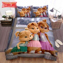 Alvin And The Chipmunks Three Beautiful Girls Bed Sheets
