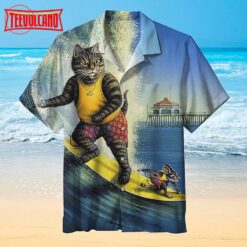 Amazing Cat and Mouse Surfing Hawaiian Shirt