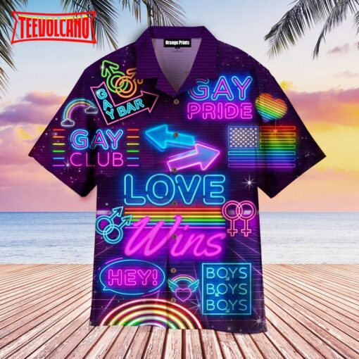 Amazing Colorful Lgbt Pride Hawaiian Shirt, Gbt Love Wins Hawaiian