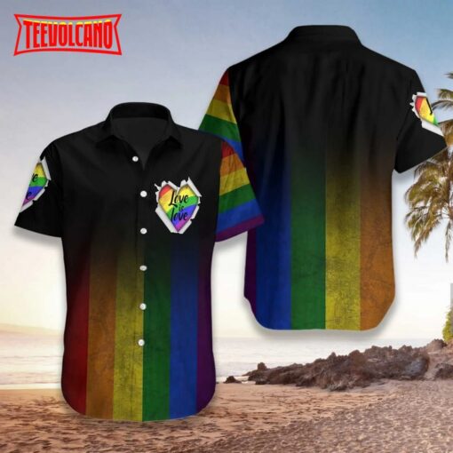 Amazing LGBT Hawaiian Shirt, Love Is Love Rainbow 3D T Shirt