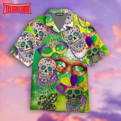 Amazing Sugar Skull Happy Mardi Gras 2022 Hawaiian Shirt