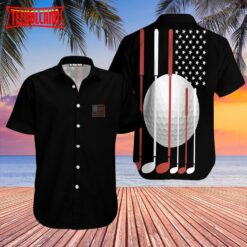 American Flag Golf Player Hawaiian Shirt