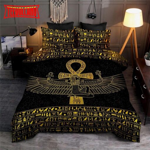 Ancient Egyptian Goddess Golden Duvet Cover Bedding Sets
