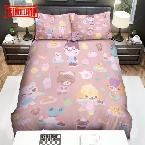 Animal Crossing Dessert Pattern Bed Sheets Duvet Cover Bedding Sets